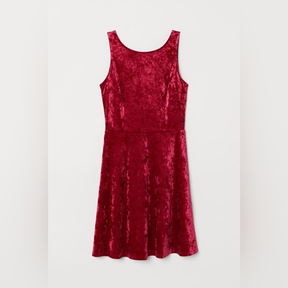 H&M Red Velvet Dress - Picture 3 of 7